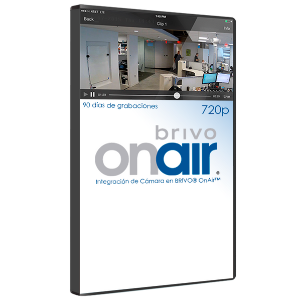 Camera Integration in BRIVO® OnAir™ at 720P with 90 Days of Recordings (Monthly Fee) [B-OAC-HD90]