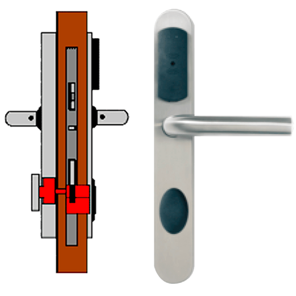 Standalone TESA® SMARTair™ Escutcheon L8O with Mech. & Elec. Privacy [SNAC1pSL8O858mI]