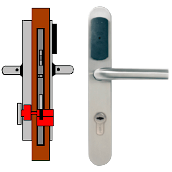 OFF-LINE (Update On Card) TESA® SMARTair™ Escutcheon L8V with Elec. Privacy (IP55) [SNCCapXL8V858mI]