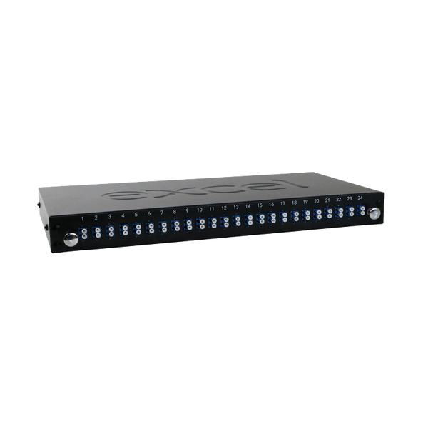 EXCEL® 24 Way Singlemode Fibre Optic Panel - 24 LC Duplex (48 Fibres) Adap. [200-419]