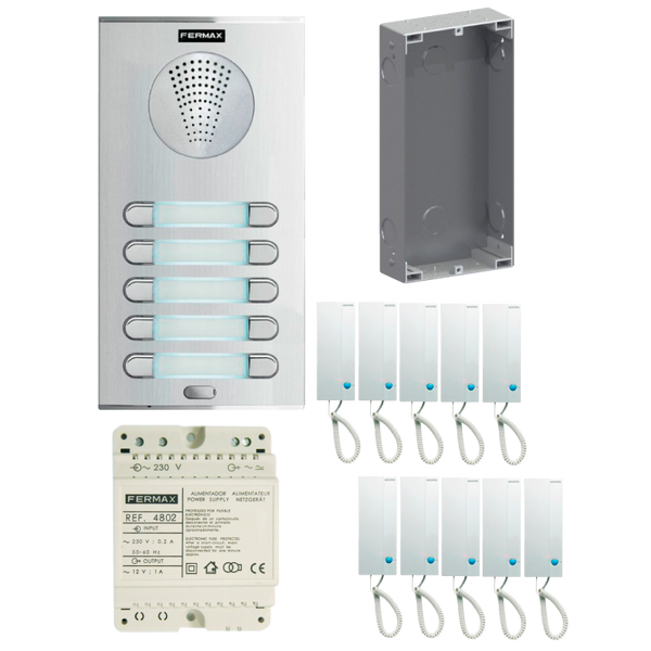 FERMAX® CITY™ 4+N 10/L Kit (CITY™ Entry Panel and LOFT™ Phones) [4865]