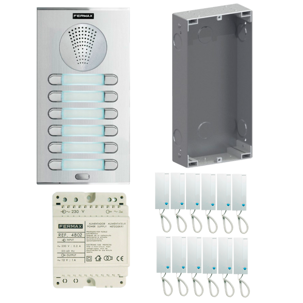 FERMAX® CITY™ 4+N 12/L Kit (CITY™ Entry Panel and LOFT™ Phones) [4867]