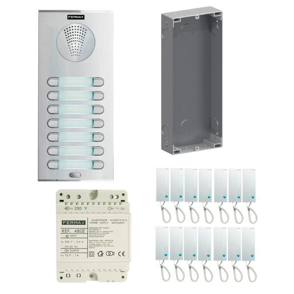 FERMAX® CITY™ 4+N 14/L Kit (CITY™ Entry Panel and LOFT™ Phones) [4869]