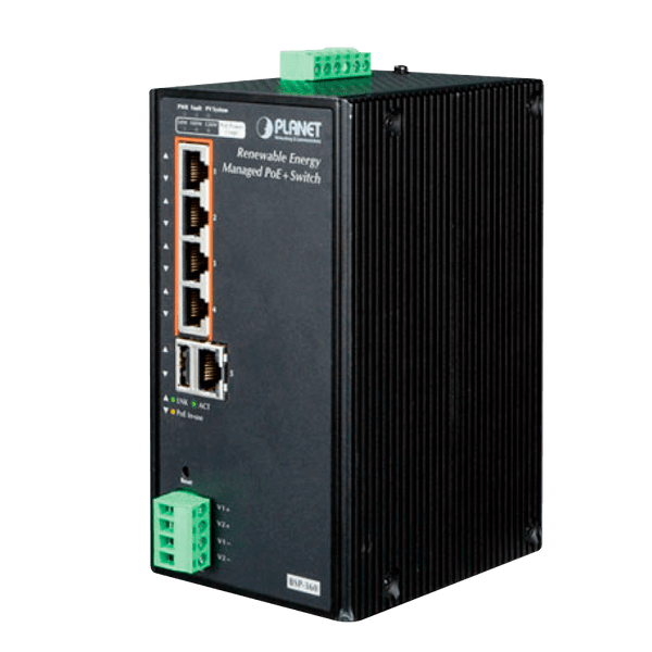 PLANET™ Industrial Renewable Energy 4-Port 10/100/1000T 802.3at PoE+ Managed Ethernet Switch [BSP-360]