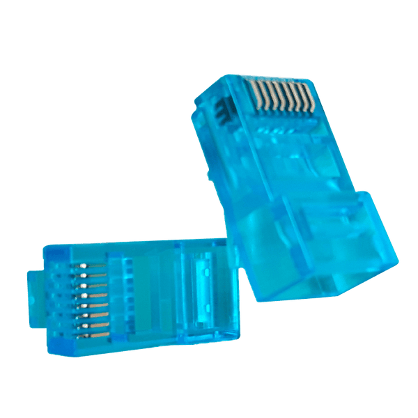 Cat6 UTP Male RJ45 Connector with Guide - Blue [CCTELRJ456UA]