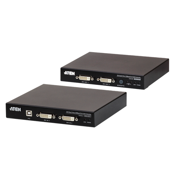 ATEN™ USB DVI Dual View HDBaseT™ 2.0 KVM Extender (1920 x 1200 @100 m)  [CE624-AT-G]