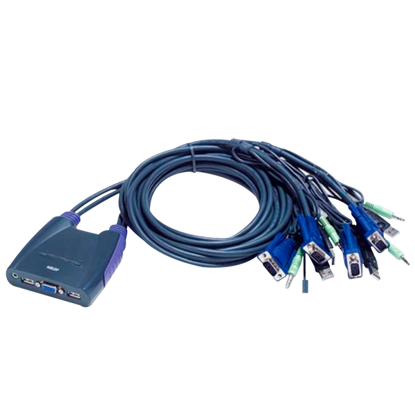 4-Port USB VGA/Audio Cable KVM ATEN™ Switch (0.9m, 1.2m) [CS64US-AT]