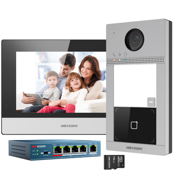 HIKVISION™ 1-Button IP Video Intercom Kit (Includes Switch) [DS-KIS604-P(C)]