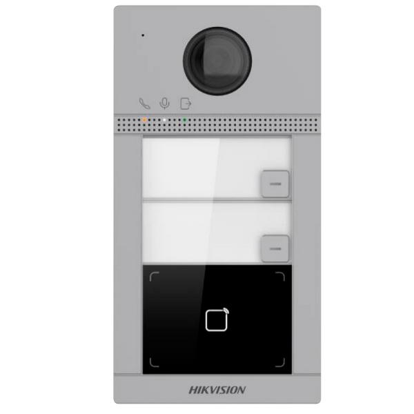 Video-Interfono IP HIKVISION™ con 2 Pulsadores y RFID MIFARE™ (WiFi) - Aluminio//HIKVISION™ IP Video Intercom with 2 Push Buttons and MIFARE ™ RFID (WiFi) - Aluminum
