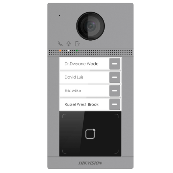 HIKVISION™ IP Video Intercom with 4 Push Buttons and MIFARE ™ RFID (WiFi) - Aluminum [DS-KV8413-WME1(B)]