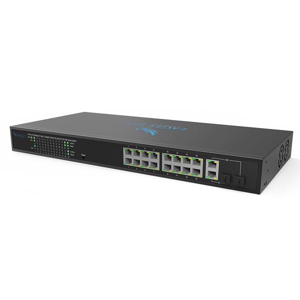 Eagle Eye™ 16-Port (+2 Uplink) PoE+ Managed Switch - 250W [ENi-SW18g-001]