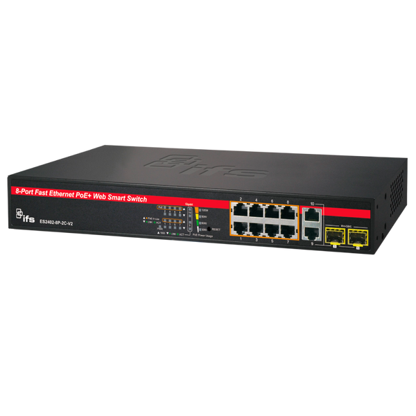 UTC™ IFS® 8-Ports (+2 TP/SFP) PoE+ Managed Switch L2 - 125W [ES2402-8P-2C-V2]