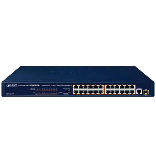 PLANET™ 24-Port 10/100BASE-TX 802.3at PoE + 1-Port Gigabit TP/SFP Combo Ethernet Switch - 125W [FGSW-2511P]