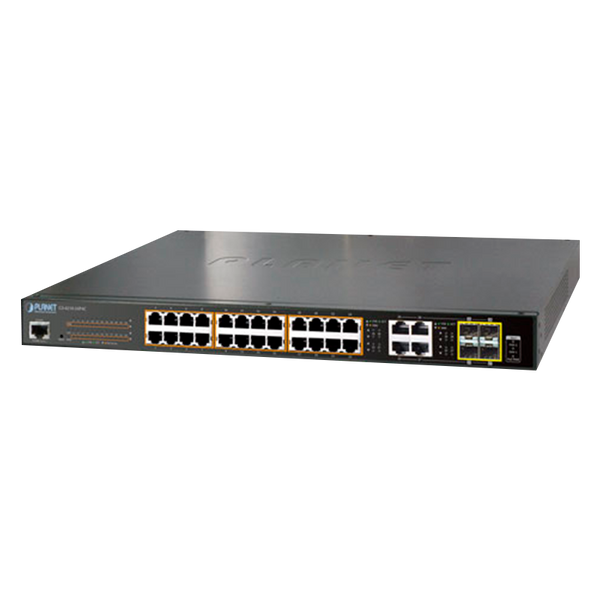 PLANET™ 24-Ports (+4 TP/SFP) PoE+ Gigabit Manageable L2 Switch - 220W [GS-4210-24P4C]