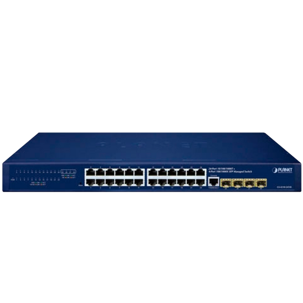 PLANET™ 24-Port 10/100/1000T + 4-Port 100/1000X SFP Managed Gigabit Switch - L2/L4 [GS-4210-24T4SR]