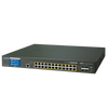 PLANET™ 24-Port PoE+ & 4-Port 10G SFP+ Managed Switch with LCD Touch Screen - L2+ with L3 Static Routing (400W) [GS-5220-24P4XVR]