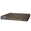 PLANET™ 24-Port PoE+ & 4-Port 10G SFP+ Managed Switch with LCD Touch Screen - L2+ with L3 Static Routing (600W) [GS-5220-24PL4XV]