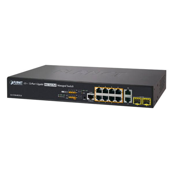 PLANET™ 8-Ports (+2 SFP, +2 TP) PoE+ Gigabit Manageable L2+ Switch - 240W [GS-5220-8P2T2S]