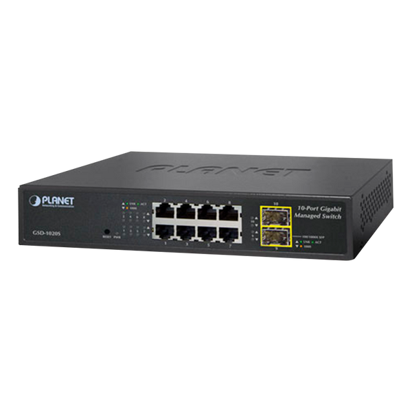 PLANET™ 8-Port + 2-Port SFP Managed Ethernet Switch - L2 [GSD-1020S]