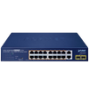 PLANET™ 16-Port 10/100/1000T 802.3at PoE + 2-Port 10/100/1000T + 2-Port 1000X SFP Desktop Switch - 185W [GSD-2022P]