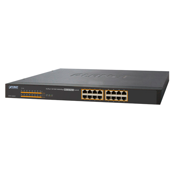 PLANET™ 16-Port 10/100/1000T 802.3at PoE+ Ethernet Switch - 220W [GSW-1600HP]