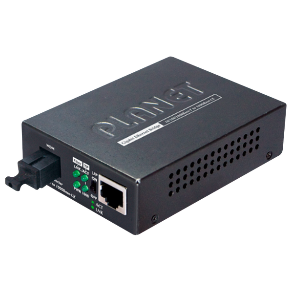 PLANET™ 10/100/1000BASE-T to 1000BASE-LX (WDM) Media Converter -TX:1550nm - 40km [GT-806B40]