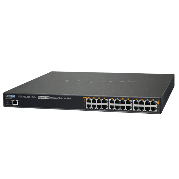 PLANET™ 12-Port Gigabit IEEE 802.3at PoE+ Managed Injector Hub (350W) [HPOE-1200G]