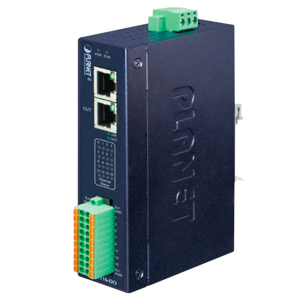 PLANET™ Industrial EtherCAT Slave I/O Module with Isolated 16-ch Digital Output - (Din Rail) [IECS-1116-DO]