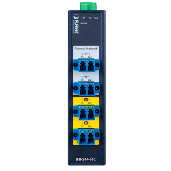 PLANET™ Industrial 2-Channel Single Mode Optical Fiber Bypass Switch (4 x Duplex LC) [IFB-244-SLC]