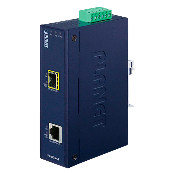 PLANET™ 10/100Base-TX to 100Base-FX (SFP) Industrial Media Converter [IFT-805AT]