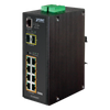 PLANET™ 8-Ports (+2 SFP) PoE+ Industrial Manageable Gigabit Switch - L2+ with L3 Static Routing - DIN Rail (60W-120W-240W) [IGS-10020HPT]