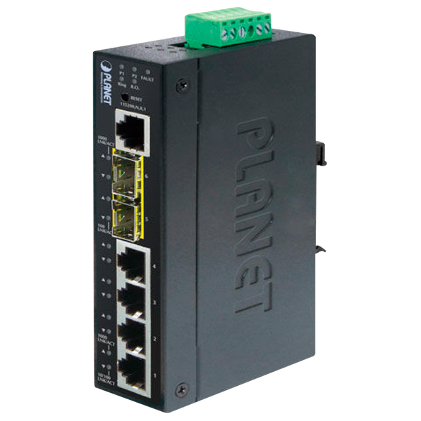 PLANET™ Industrial 4-Port + 2-Port SFP Managed Ethernet Switch - L2+ with L3 Static Routing [IGS-5225-4T2S]