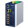 PLANET™ Industrial 4-Port 10/100/1000T 802.3bt PoE + 1-Port 10/100/1000T + 2-Port 100/1000X SFP Managed Switch (Din Rail) - L2+ (240W) [IGS-5225-4UP1T2S]