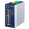 PLANET™ Industrial 8-Port 10/100/1000T 802.3at PoE + 4-Port 100/1000X SFP Managed Ethernet Switch (Din Rail) - L2+ (240W) [IGS-5225-8P4S]