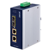 PLANET™ Industrial 2-Port 100/1000X SFP to 2-Port 10/100/1000T 802.3bt PoE++ Media Converter (Din Rail) - L2 (190W) [IGUP-2205AT]