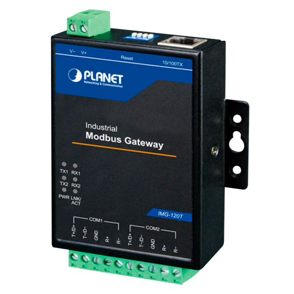 PLANET™ Industrial 2-port RS422/485 Serial to Ethernet Modbus Gateway [IMG-120T]