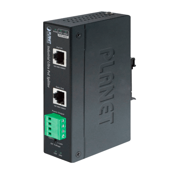 PLANET™ Industrial Single-Port 10/100/1000Mbps Ultra PoE Splitter - DIN Rail [IPOE-171S]