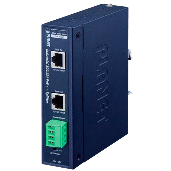 PLANET™ Industrial Single-Port 10/100/1000Mbps 802.3bt PoE++ Splitter [IPOE-173S]