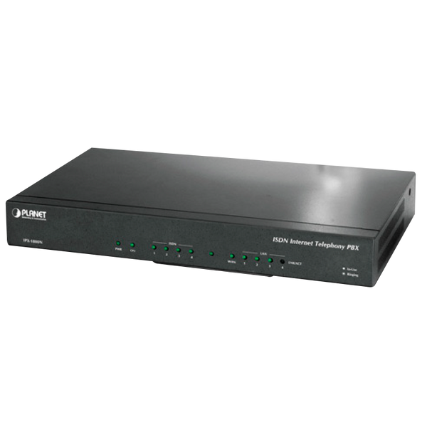 PLANET™ Internet Telephony PBX system with ISDN support (30 user registrations, 4 x ISDN) [IPX-1800N]