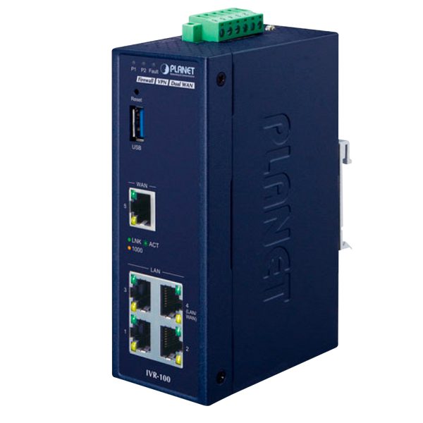 PLANET™ Industrial 5-Port 10/100/1000T VPN Security Gateway [IVR-100]