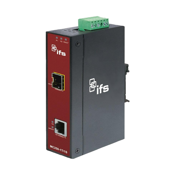 UTC™ IFS® 1-Port (1 x SFP) Industrial Non-Manageable FastEthernet Media Converter - DIN Rail [MC250-1T/1S]