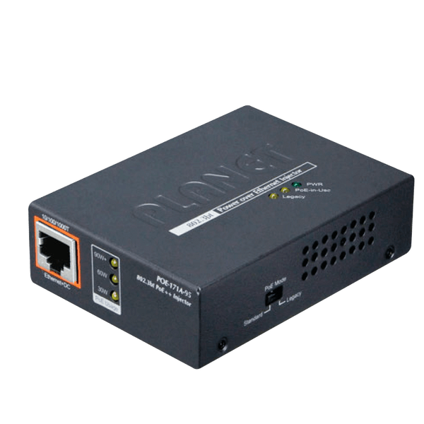 PLANET™ Single-Port 10/100/1000Mbps 802.3bt PoE Injector with Internal PWR (95W) [POE-171A-95]