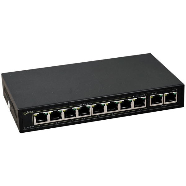 PULSAR® 8-Port (+2 Uplink) PoE+ Switch for 8 IP Cameras - 120W [S108]