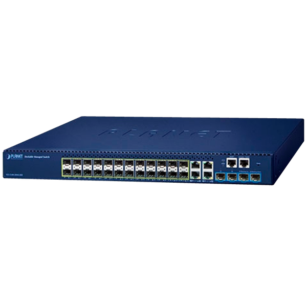 PLANET™ 20-Port 100/1000X SFP + 4-Port Gigabit TP/SFP Combo + 4-Port 10G SFP+ Stackable Managed Switch with 48V Redundant Power - Layer 2+ [SGS-5240-20S4C4XR]