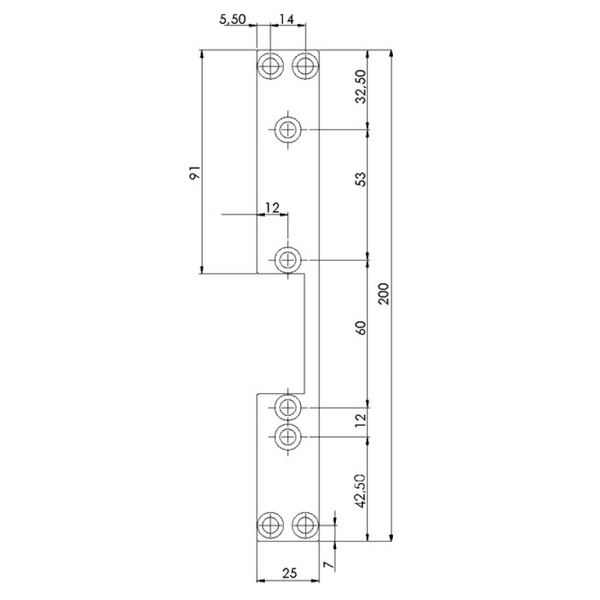 DORCAS® Type S 22 Short Plate for Series 77 (Left) [SX77 (DIN LEFT)]