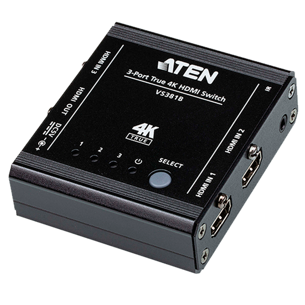 ATEN™ 3-Port True 4K HDMI Switch [VS381B-AT]