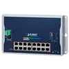 PLANET™ Industrial 16-Port 10/100/1000T 802.3at PoE + 2-Port 100/1000X SFP Wall-Mounted Managed Switch (Din Rail) - L2 (240W) [WGS-4215-16P2S]